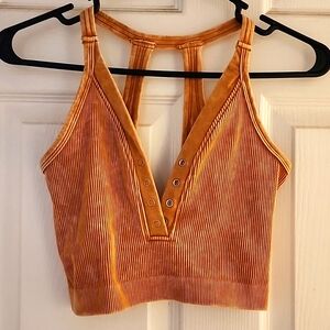 Tik-tok crop top, Mustard, S/M